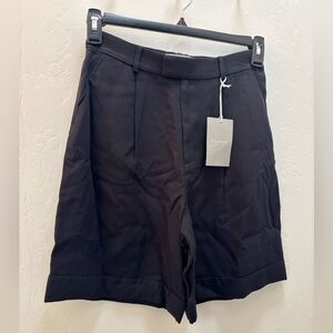 Everlane Dark Charcoal Pleated Shorts